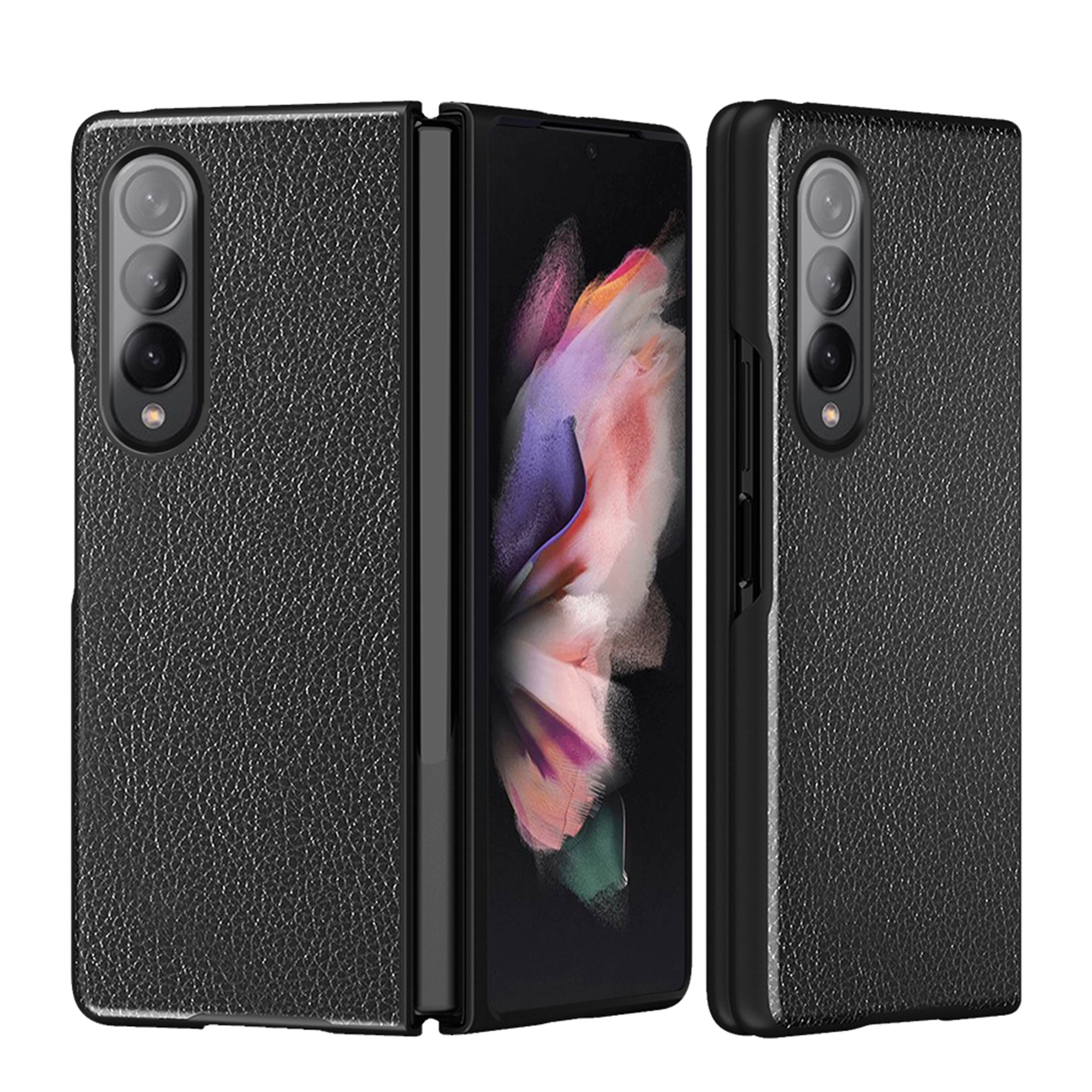 Dteck Samsung Galaxy Z Fold 3 5g Case Stylish Slim Thin Soft Cross Texture Leather Classic Lightweight Secure Grip Anti Fingerprint Non Slip Protective Shock Absorbing For Fold 3 5g Cover Blue Walmart Com