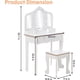 thumbnail image 2 of Para niños vanity con lighted mirror little girls' vanity mesa y stool con tri-fold mirror cajón y almacenamiento grid (para 3-9 years old girls blanca), 2 of 6