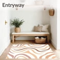 thumbnail image 3 of ODIKA 5'x7' Machine Washable Non-Slip Area Rug, Abstract Wave Flow Contemporary Ripple Design with Gradient Transitions High Traffic Rug, Beige, 540301, 3 of 7