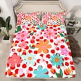 thumbnail image 2 of Manfei Colorful Flowers Twin Sheet Sets 3pcs for Teens Adults,Red Polka Dots Twin Fitted Sheet Microfiber,Chic Floral Blossoms Breathable Flat Sheet,Lightweight Room Decor, 2 of 7