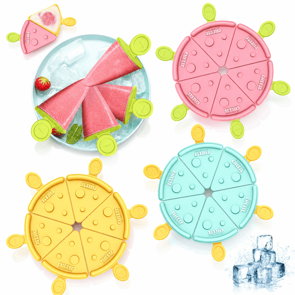 Ice Pop Mold Set of 3, 18-Cavity Ice Pop Maker, BPA-Free Easy-Release Homemade Ice Cream Molds, 3 Colors