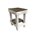 thumbnail image 1 of del Hutson Designs Reclaimed Wood Farmhouse Slim End Side Table, Dark/White, 1 of 10