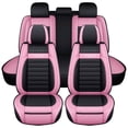 thumbnail image 2 of Maidao Leather Car Seat Covers,Luxury Breathable Front Automotive Seat Covers for Universal Fit,5 Seats Black Pink, 2 of 7