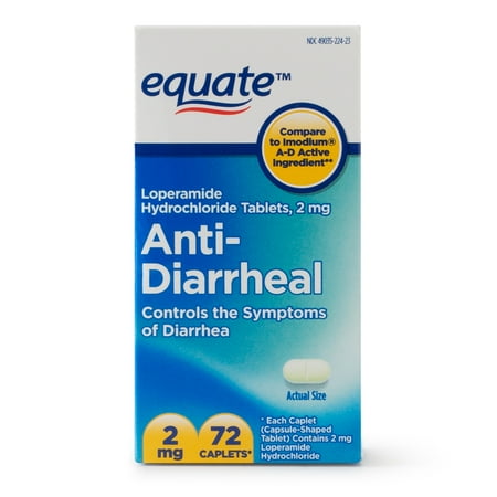 Equate Anti-Diarrheal Loperamide Hydrochloride Caplets, 2 mg, 72 Ct