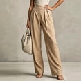 thumbnail image 2 of Womens Dress Pants Business Casual Work Pants Comfortable High Waist Stretchy Trousers Pull On office Slacks Khaki L(L), 2 of 8