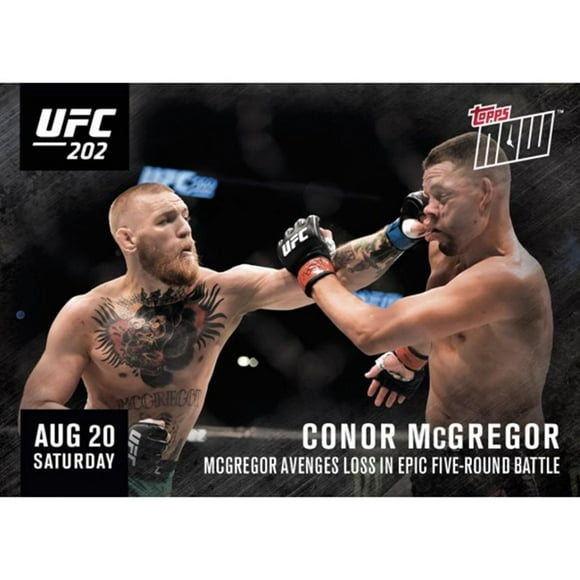 Topps Maintenant McGregor Défait Diaz dans la Revanche Épique UFC Carte 202 Carte Commerciale