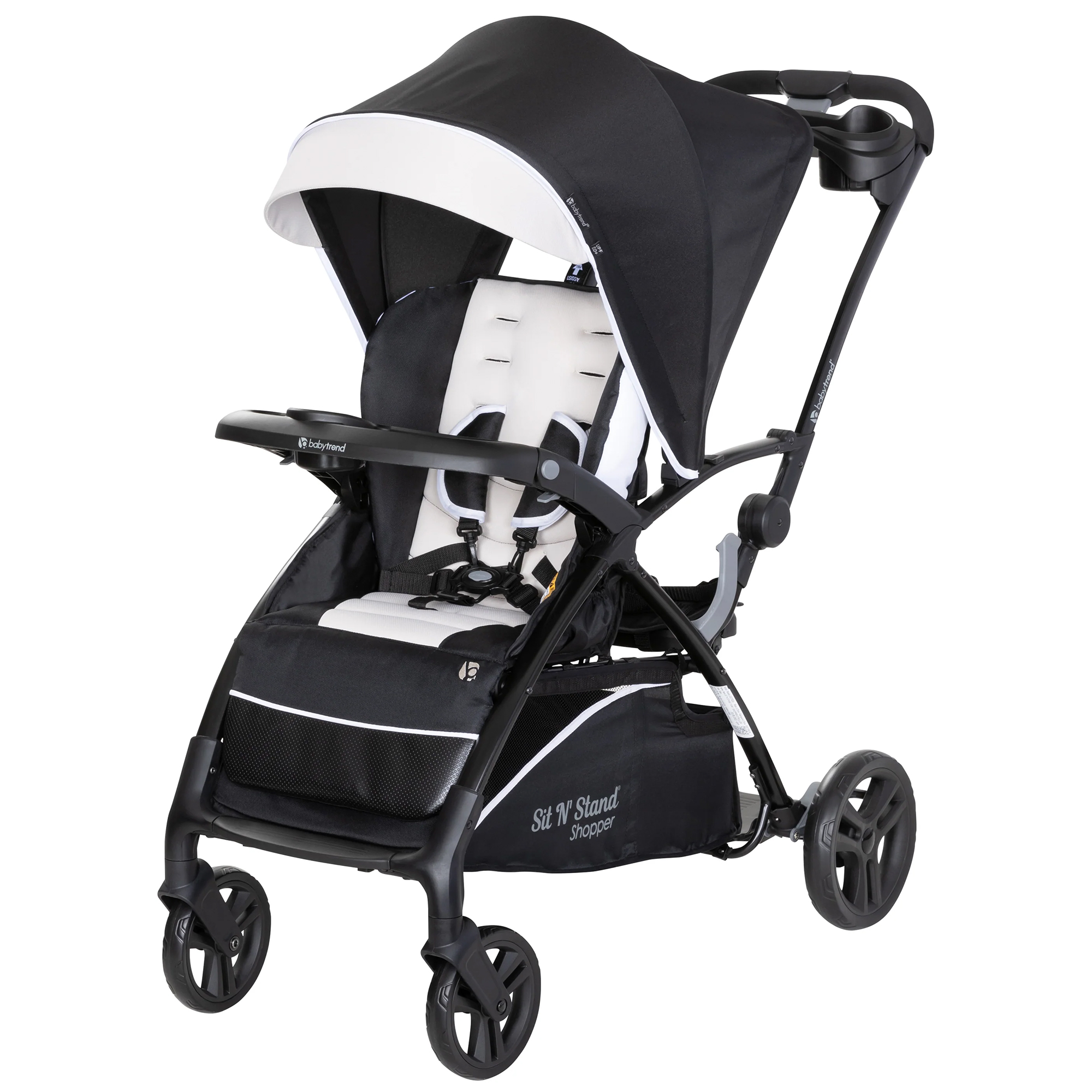 Baby Trend Sit N' Stand 5 in 1 Shopper Stroller w/Canopy Basket, Modern Khaki