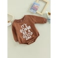 thumbnail image 3 of Bagilaanoe Newborn Baby Girl Boy Oversized Romper Sweatshirt Long Sleeve Bodysuit Letter Print Pullover 3M 6M 12M 18M Infant Casual Tee Tops, 3 of 8