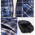 thumbnail image 2 of Men's Casual Soft Warm Fleece Sherpa Lined Plaid Pattern Zip Up Hoodie Jacket (Royal Blue, L), 2 of 3