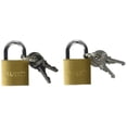 thumbnail image 3 of TopzoneÃ‚Â® 25mm 1" inch Small Mini Solid Brass Padlock with 2 Keys (Pack of 2), 3 of 3