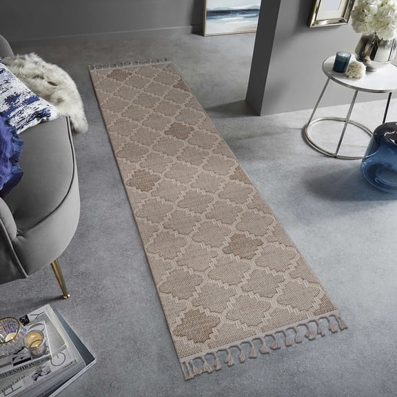 2X8ft Trellis Indoor Outdoor Runner Rug,Large Modern Kitchen Hallway Soft Carpet