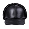 thumbnail image 2 of Men Fall Winter Peaked Flat Cap Adjustable Earmuffs Driving Cap Beret Hat ,Fashion, 2 of 3