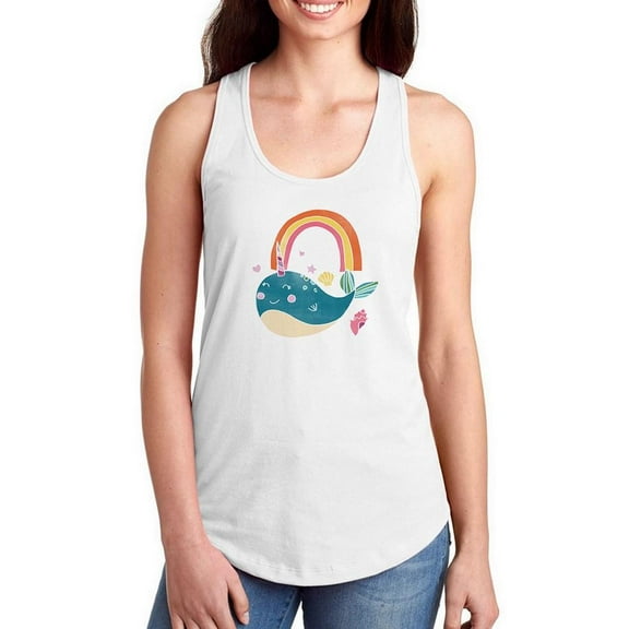 Happy Narwals I Racerback Tank Women -June Erica Vess Designs, Female x-Large