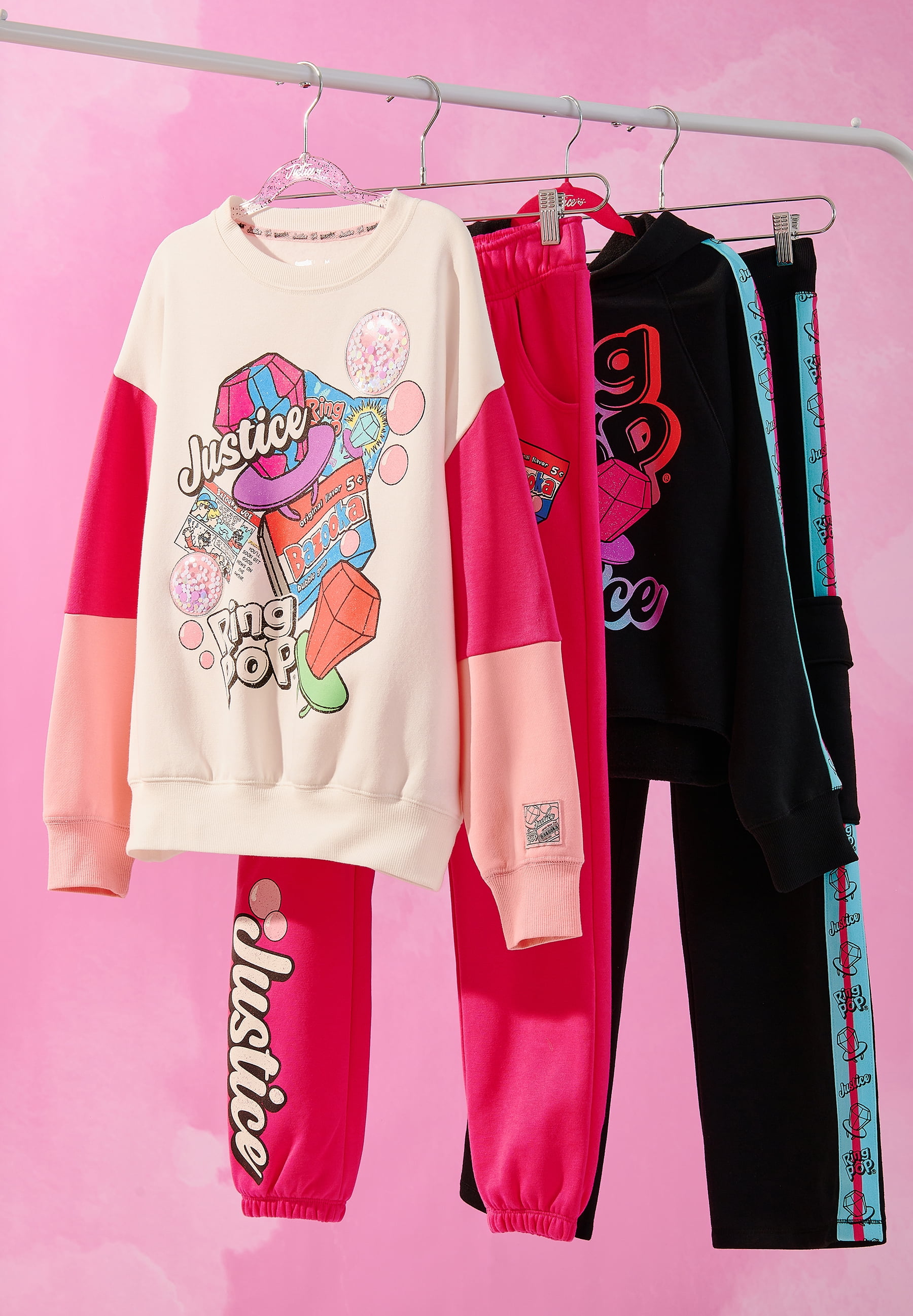 Justice Girls Ring Pop/Bazooka Collab Crew, Sizes XS-XLP