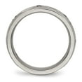 thumbnail image 2 of Titanium Polished Grooved CZ Ring, 2 of 7