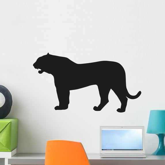 Tiger Vector Silhouette Wall Mural Decal Sticker, Wallmonkeys Peel & Stick Vinyl Graphic (24 in H x 24 in W