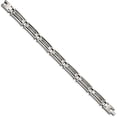 thumbnail image 3 of Chisel Stainless Steel Brushed and Polished with Cable Inlay Link Bracelet - 9", 3 of 8