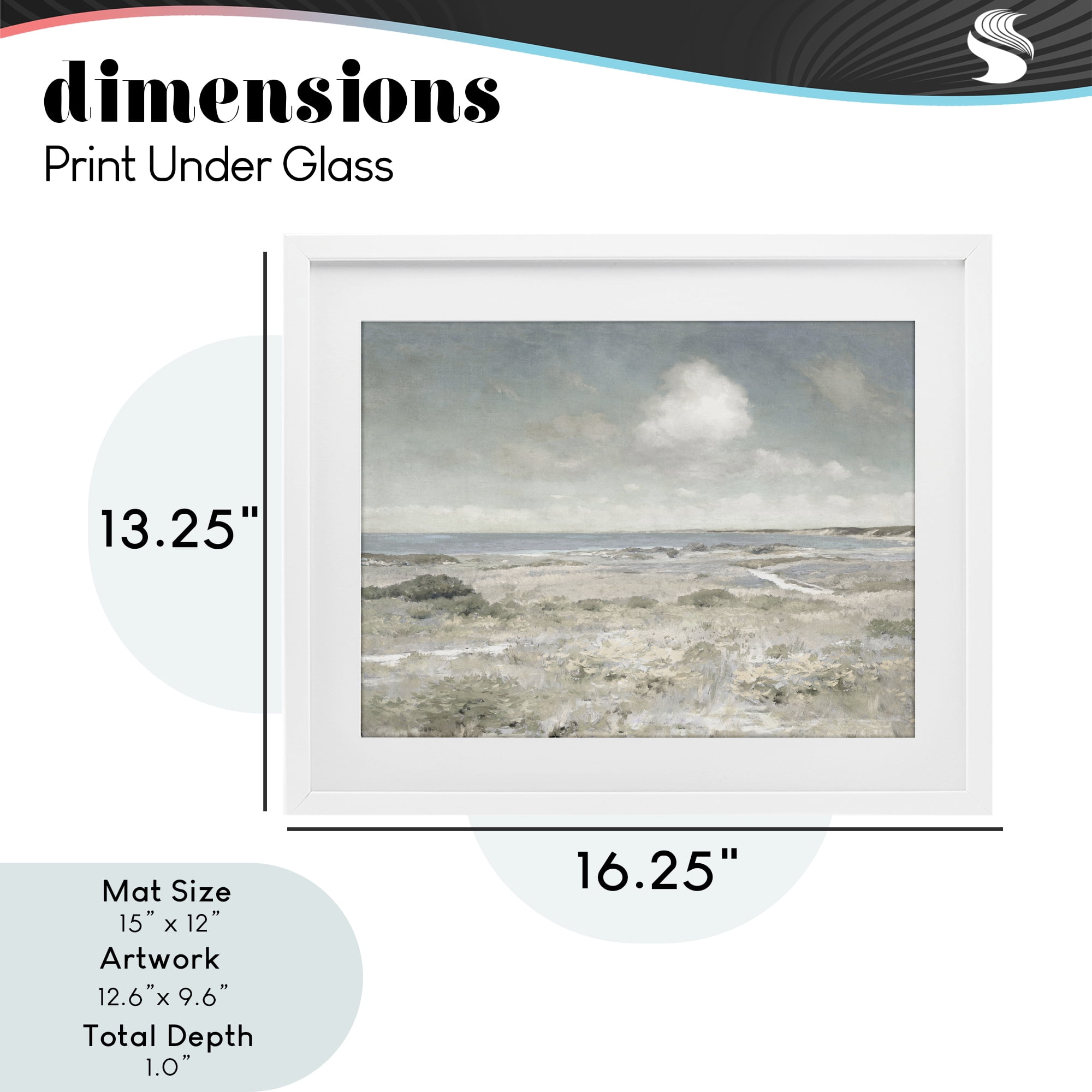 Stupell Industries By The Shore Neutrals White Framed Print Under Glass, design by Christy McKee