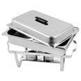 thumbnail image 5 of Ktaxon 1 Pack 8 Quart Chafing Dish, 2 Half Size Stainless Steel Frame Buffet Stove Set, Catering Serve Chafer Dish Chafers Food Warmer for Party, 5 of 15
