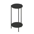 thumbnail image 3 of Furinno Besi 2-Tier Modern Tall Round Side End Table with Sturdy Metal Legs, Americano, 3 of 6