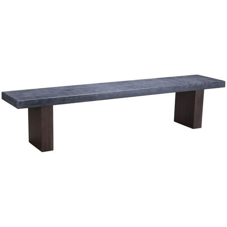 Zuo Windsor Faux Cement Top Patio Bench Walmart Com
