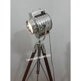 thumbnail image 4 of Royal Chrome Spotlight Adjustable Brown Screw Tripod Floor Lamp, 4 of 6