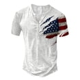 thumbnail image 2 of Mens 4th of July Henley Shirts Short Sleeve Vintage Independence Day Tee Shirts Casual Summer Clothes, 2 of 4