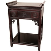 Oriental Furniture Chinese Rosewood Winged Alter Table, Red