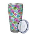 thumbnail image 2 of KLL Succulents Print 40oz Stainless Steel Insulated Car Cup with Spillproof Lid - Keep Your Drink Hot or Cold on the Go-Straw Three-piece Set, 2 of 8