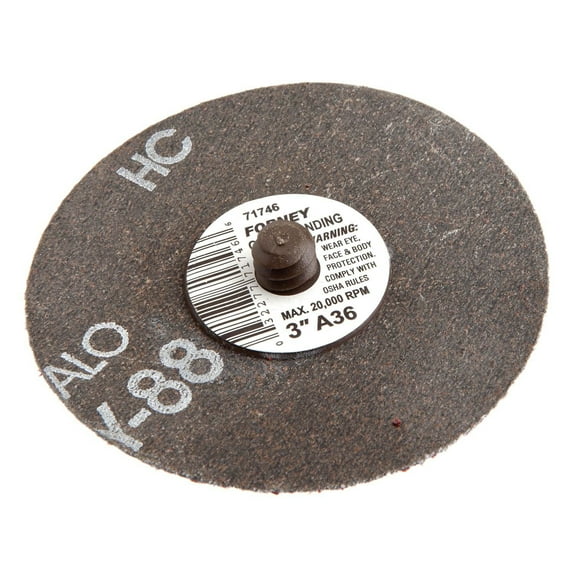 Forney Industries Quick Change Sanding Disc, 3 in, 36 Grit