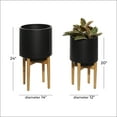 thumbnail image 4 of CosmoLiving by Cosmopolitan Black Metal Planter (2 Count), 4 of 9