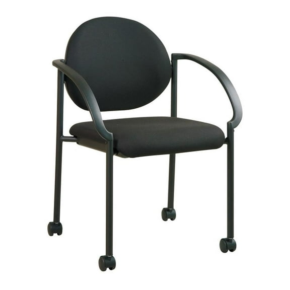 Office Star Products Stack Chairs with Casters, Arms,Padded Seat and Back