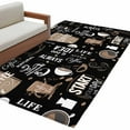 thumbnail image 2 of Black Coffee 3x5 Area Rugs, Modern Rustic Coffee Cup Beans Non-Skid Rubber Backing Large Rectangle Rugs - Living Room Bedroom Home Office, Indoor Floor Mat Carpets Washable Rug, 2 of 9