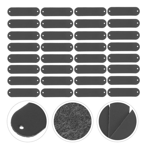 AURARMLET Black Blank PU Tags 100Pcs for Apparel Sewing Accessories