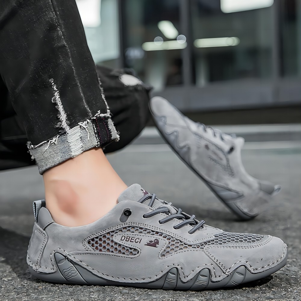 Men's Casual Outdoor Sneakers Breathable Comfort Waterproof for Hiking Mesh Non-Slip Summer Lightweight Classic Shoes Gray 12 US