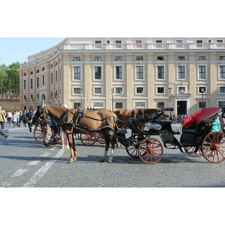 Canvas Print Retro The Coach Old Antique Horse Transport Stretched Canvas 32 x 24