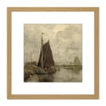 thumbnail image 1 of Jacob Maris Ships In Dull Weather Painting 8X8 Inch Square Wooden Framed Wall Art Print Picture with Mount, 1 of 4