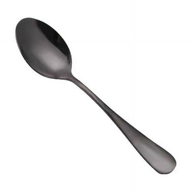 Xiao Hua 4 cucharas de té de acero inoxidable para el hogar, la cocina y el restaurante (negras)
