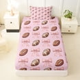 thumbnail image 3 of Erosebridal Teens Sport Football Twin Sheet Sets 3pcs,Kawaii Ribbon Bow Bedding for Boys Girls,Lightweight Room Decor, 3 of 5