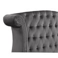 thumbnail image 5 of JERFIT Modern Velvet Upholstered Bedroom Set with Crystal Tufted Headboard, Full Size Bed, Dresser, Mirror & Nightstand in Gray, 5 of 10