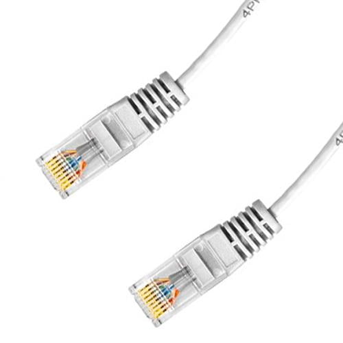SyncWire Cat6 Ultra-Slim Ethernet Network Cable Bare Copper 28 AWG UTP cUL 7ft White