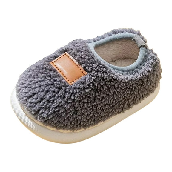 newwalpole Toddler Boys Girls House Slippers Indoor Home Shoes Warm Slipper Socks for Kids Baby Soft Winter Warm Walking Shoes Gray for Size 9.5