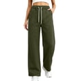 thumbnail image 2 of Yourumao Womens Sweatpants Drawstring Elastic Waist Straight Leg Sweatpant Thin Fleece Soft Casual Lounge Pants with Pockets, 2 of 7