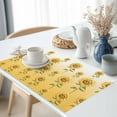 thumbnail image 3 of Watercolor Sunflower Pattern Placemats Set of 6, Gold Green Table Mats Washable Heat-Resistant Non-Slip Place Mats for Kitchen Dinner Table Indoor Outdoor Decor,13x19 Inch, 3 of 9