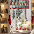 thumbnail image 3 of Christmas Valances for Windows, 42 x 18in, Winter Floral Snowflakes Vintage Black White Geeks Rod Pocket Kitchen Valance Curtain Light Filtering Window Treatments for Living Room Bedroom, 1 Panel, 3 of 7