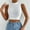 White, variant on HOMBOM Summer Crop Tops for Women 2025 White Ribbed Sleeveless Flowy Solid Color Crew Neck Slim Tunic Blouse