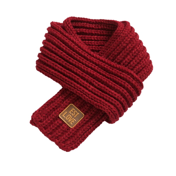 Yuarrent Bufanda pequeña para bebé, bufandas tejidas de hilo grueso para recién nacidos, silenciador de buena elasticidad, pañuelo infantil a Suministros térmicos Rojo púrpura Yuarrent HA059252-04