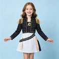 thumbnail image 6 of 4-Piece Halloween Costumes Pop Star Idol, Jacket, T-Shirt, Shorts and Shoulder Accessory Outfit Dress-Up Cosplay Costume for Anime Singer Stage Performance, 6 of 6