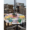 thumbnail image 2 of Outdoor Tablecloths with Umbrella Hole & Zipper, Spring Flowers Round Tablecloths 60 Inch, Watercolor Floral Leaves Butterflies Plant Waterproof Table Cloth, Patio/Pool/Picnic Table Covers, 2 of 8