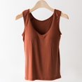 thumbnail image 6 of Bras for Women,Upgraded Seamless Camisole Undershirt for Women Built-in Removable Bra Pads Sleeveless Soft Innerwear Summer,Sports Bras for Women,Orange,2XL, 6 of 6